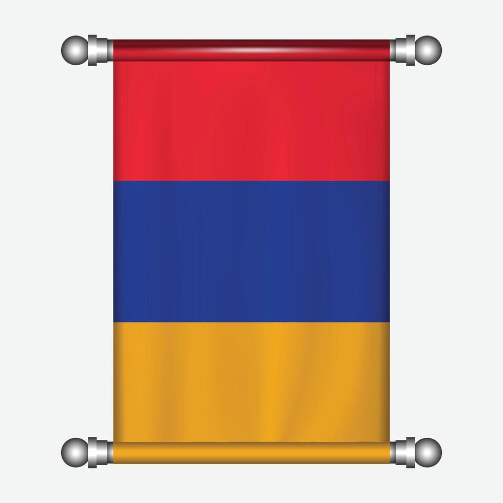 realistisch hangende vlag van Armenië wimpel vector