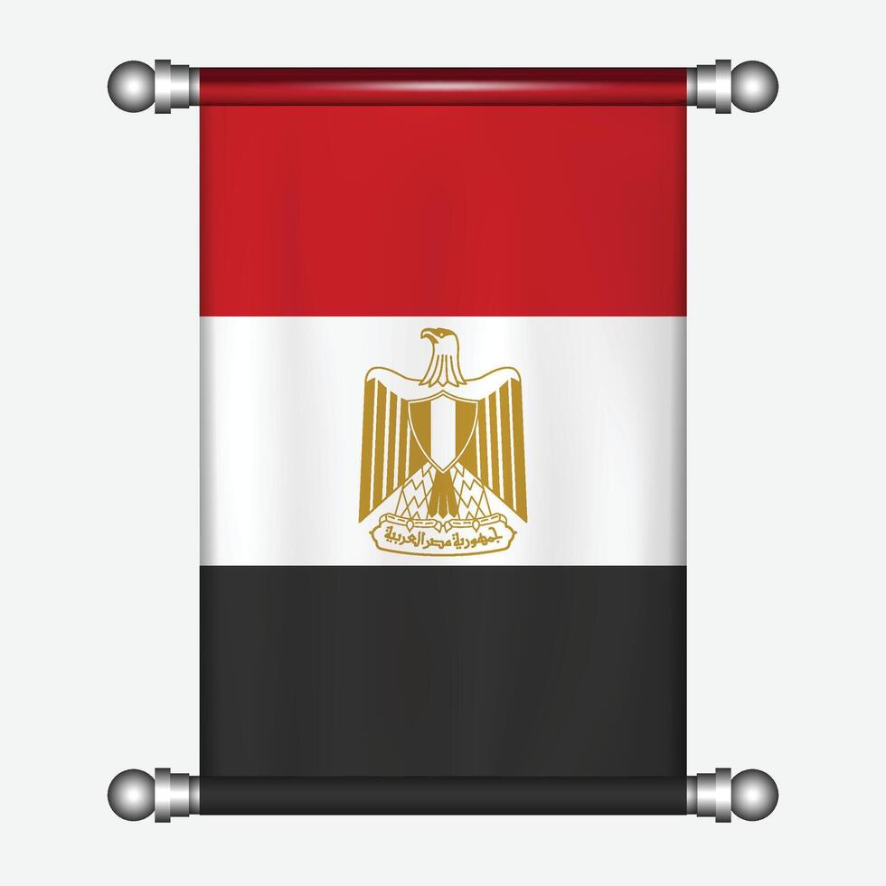 realistisch hangende vlag van Egypte wimpel vector