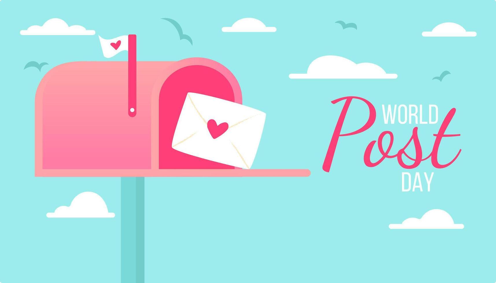 post dag banier met post doos mail doos ontwerp vector illustratie, wereld post dag