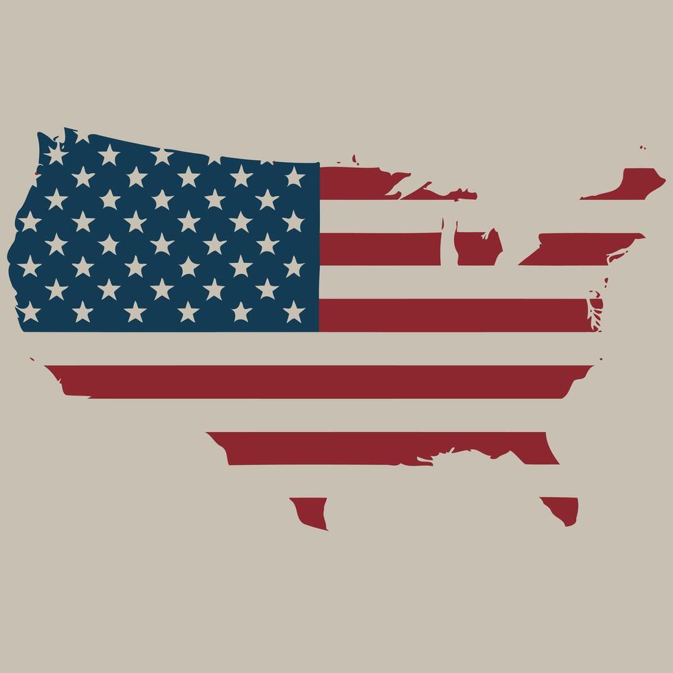 ai gegenereerd Verenigde Staten van Amerika kaart met Verenigde Staten van Amerika vlag ,ai generatief vector