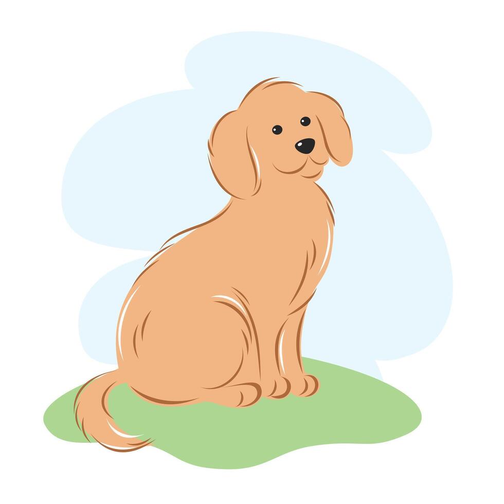 schattig rasecht hondje of pup. vriendelijk huisdier ras. kleurrijk vector illustratie voor kinderen in tekenfilm stijl