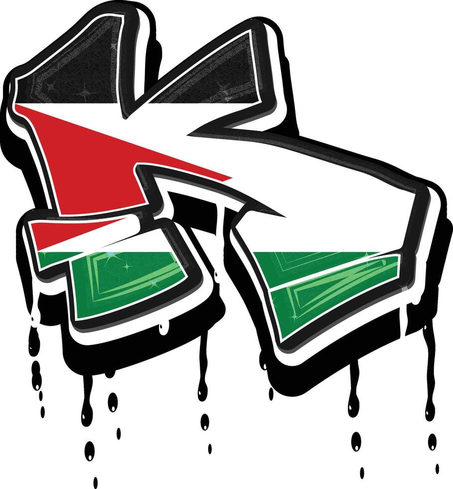 Palestina vlag hand- belettering typografie vector sjabloon