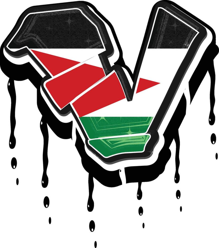 Palestina vlag hand- belettering typografie vector sjabloon