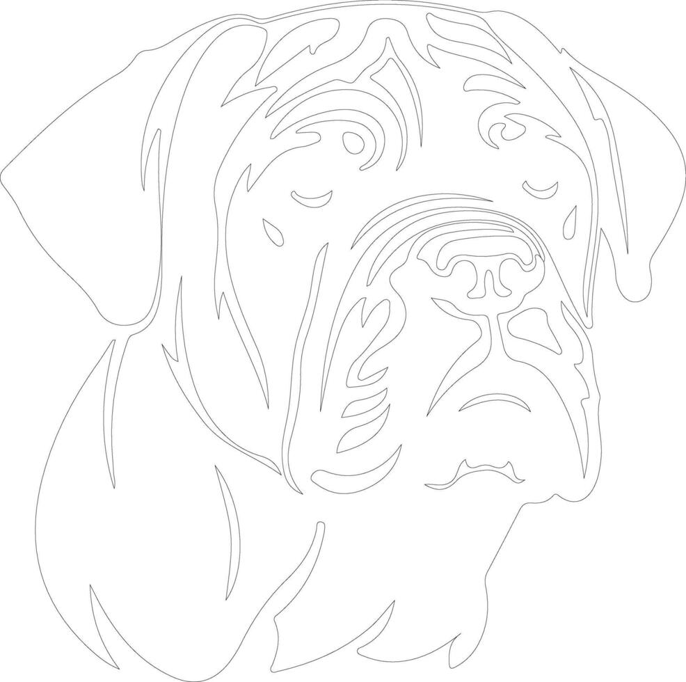 hondje de Bordeaux schets silhouet vector