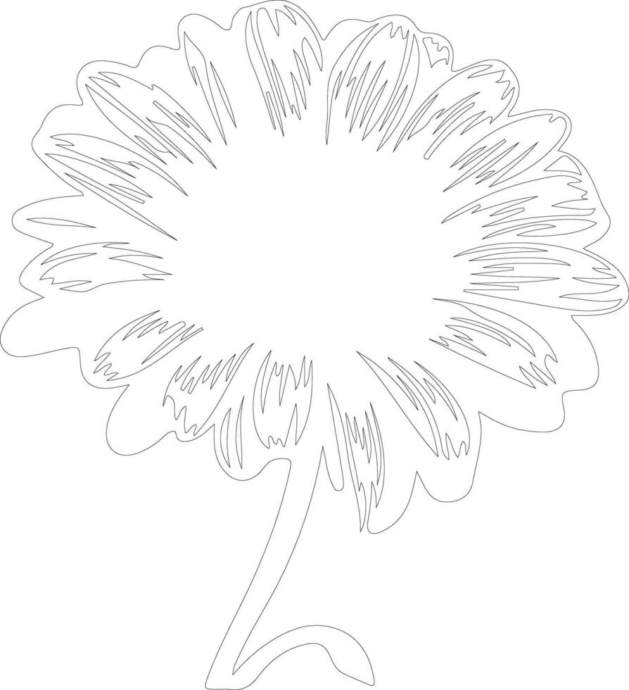 ai gegenereerd gerbera madeliefje schets silhouet vector