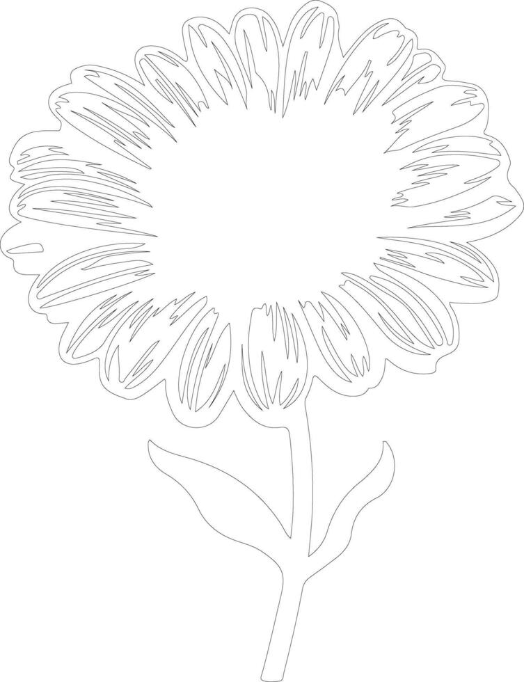 ai gegenereerd gerbera madeliefje schets silhouet vector