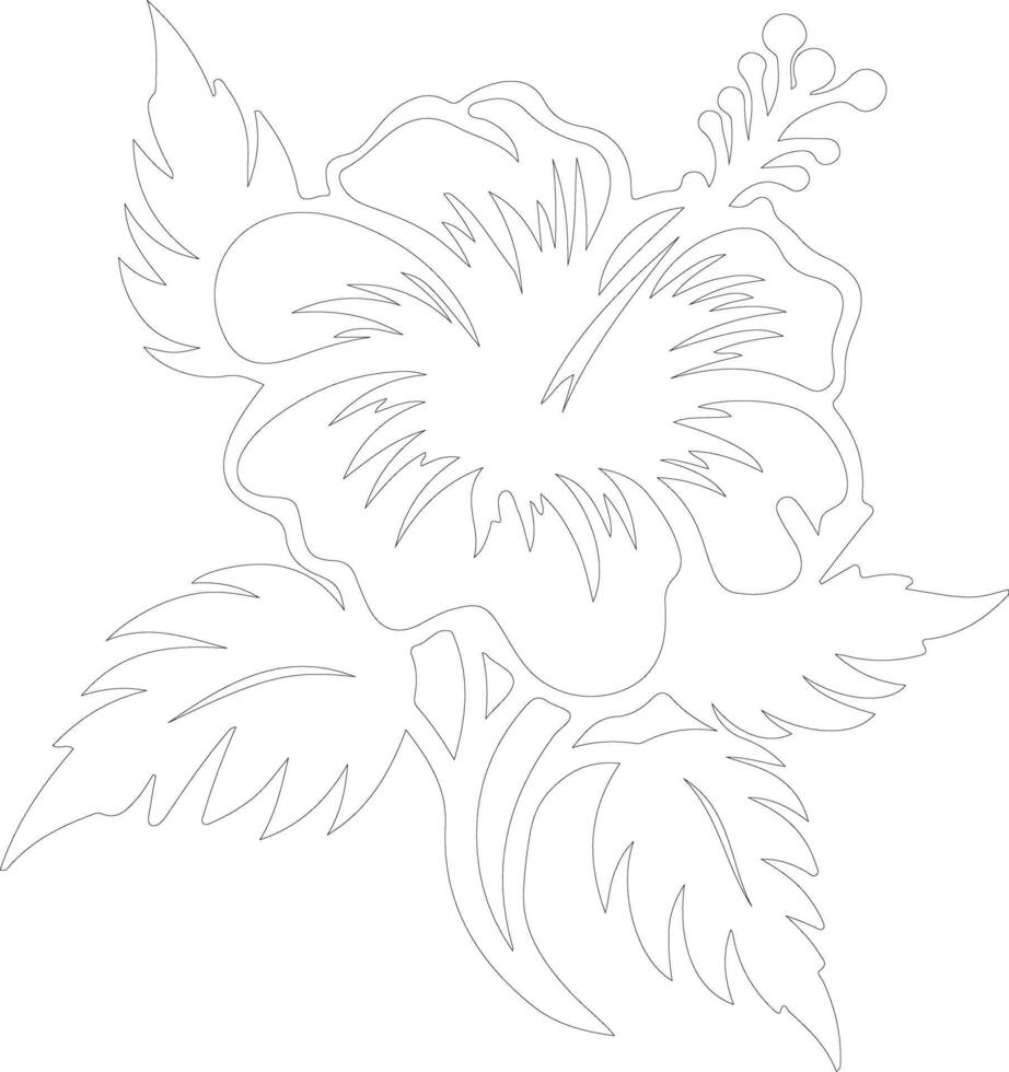 ai gegenereerd hibiscus schets silhouet vector