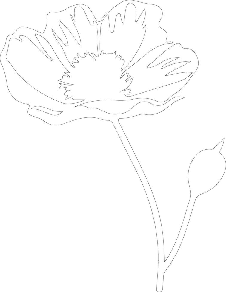 ai gegenereerd Californië papaver schets silhouet vector