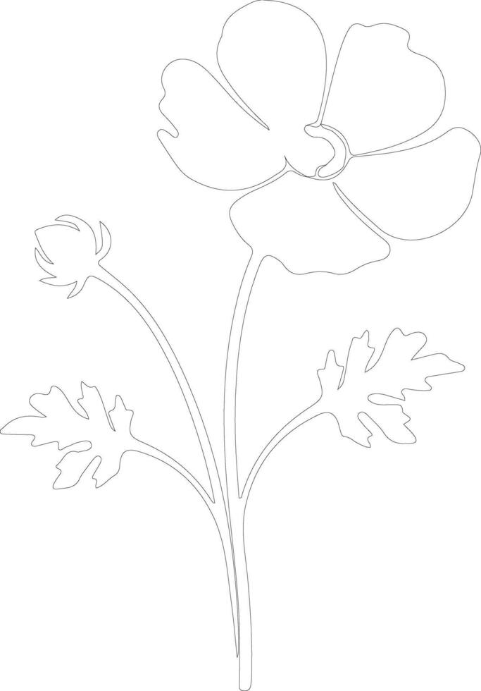 ai gegenereerd boterbloem schets silhouet vector