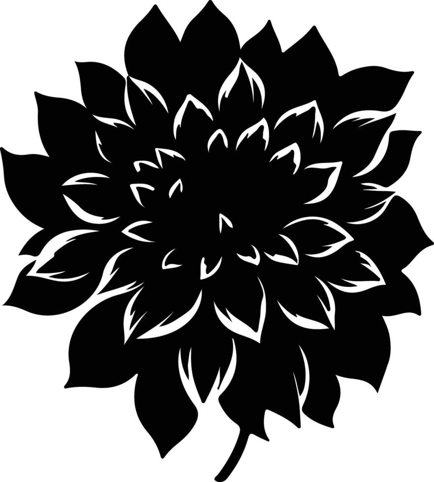 ai gegenereerd dahlia zwart silhouet vector