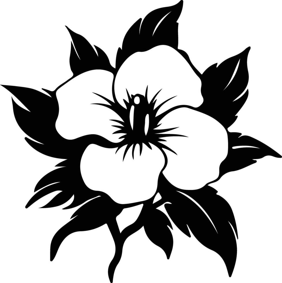 ai gegenereerd gardenia zwart silhouet vector