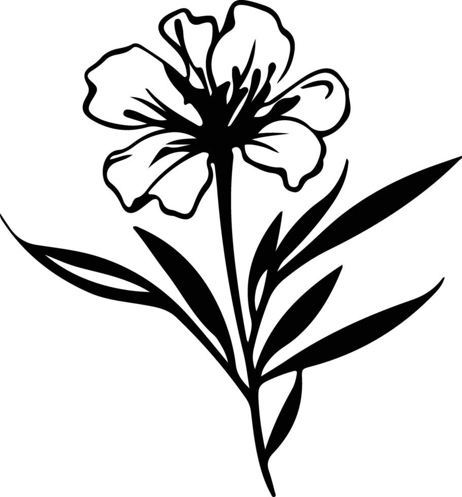 ai gegenereerd oleander zwart silhouet vector