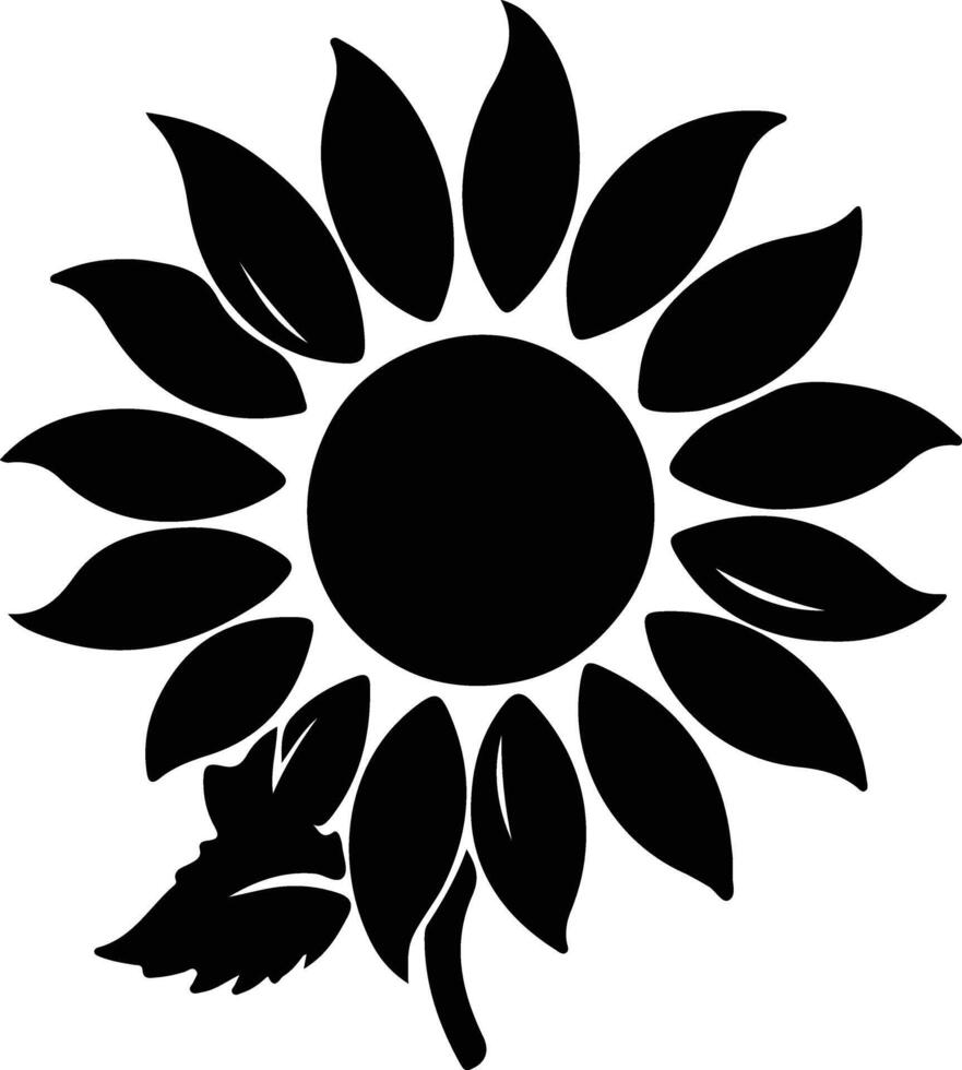 ai gegenereerd zonnebloem zwart silhouet vector