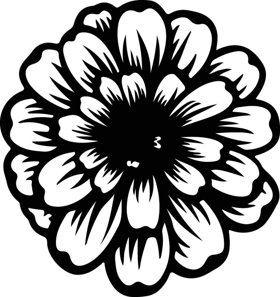 ai gegenereerd zinnia zwart silhouet vector