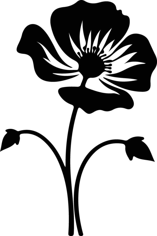 ai gegenereerd Californië papaver zwart silhouet vector