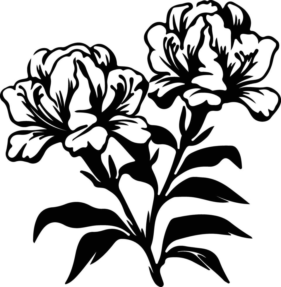 ai gegenereerd azalea zwart silhouet vector