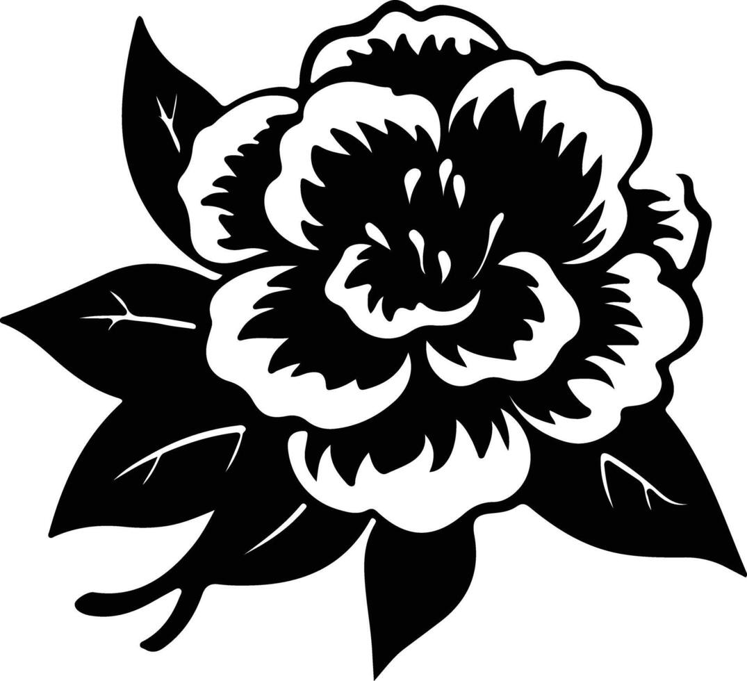 ai gegenereerd camelia zwart silhouet vector