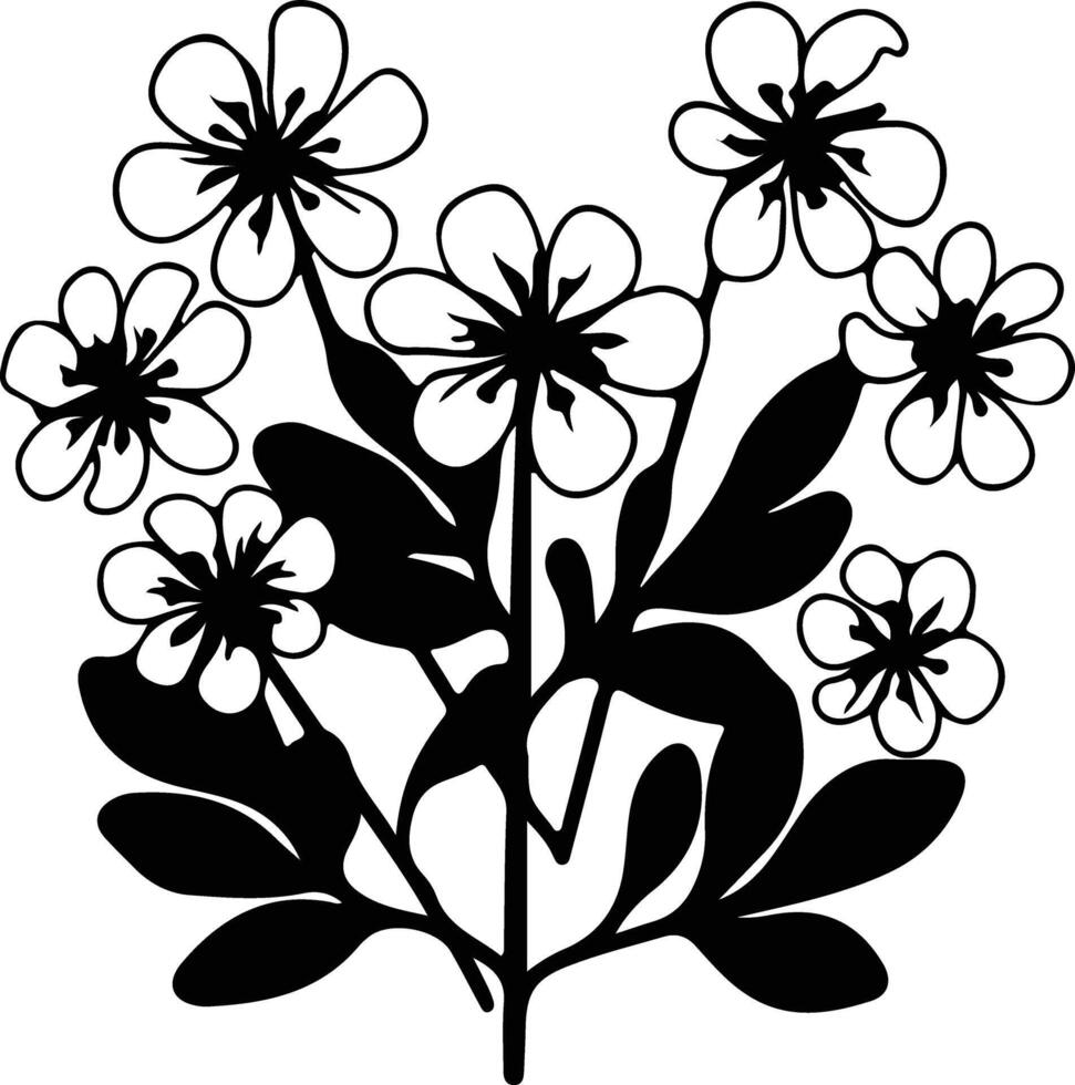 ai gegenereerd Candytuft zwart silhouet vector