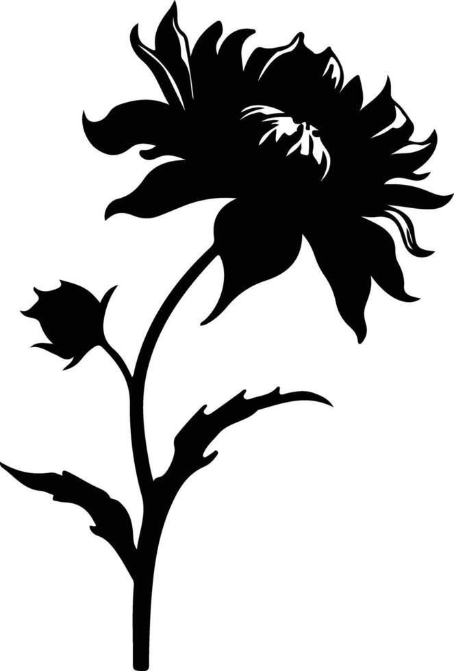 ai gegenereerd aas bloem zwart silhouet vector