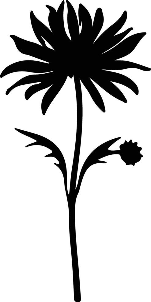 ai gegenereerd korenbloem zwart silhouet vector