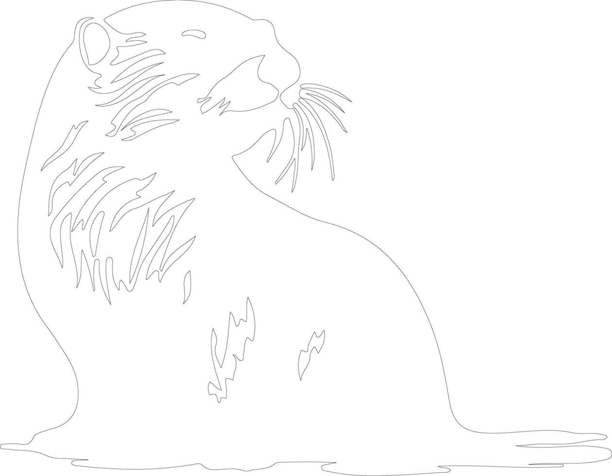 ai gegenereerd Otter rivier- schets silhouet vector