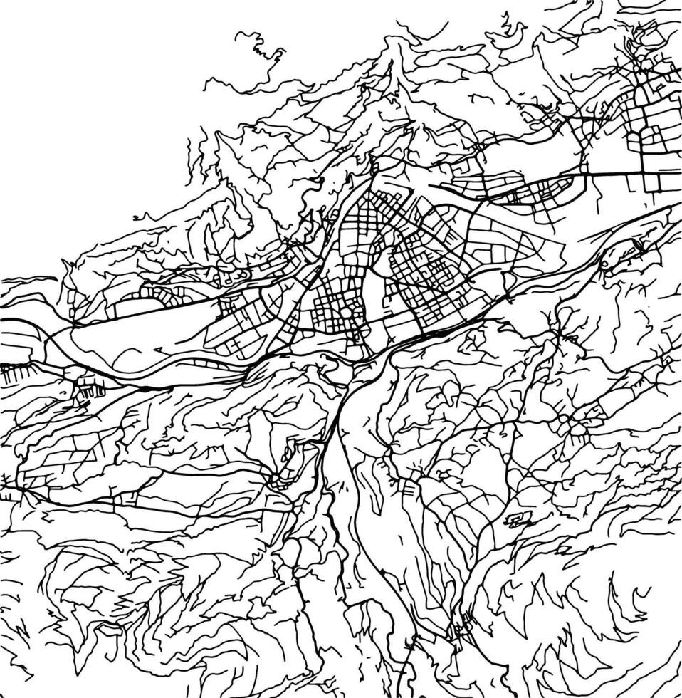 silhouet kaart van innsbruck Oostenrijk. vector