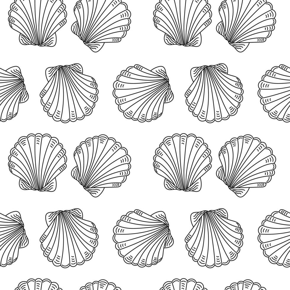 lineair naadloos marinier patroon met parels Aan een wit achtergrond vector