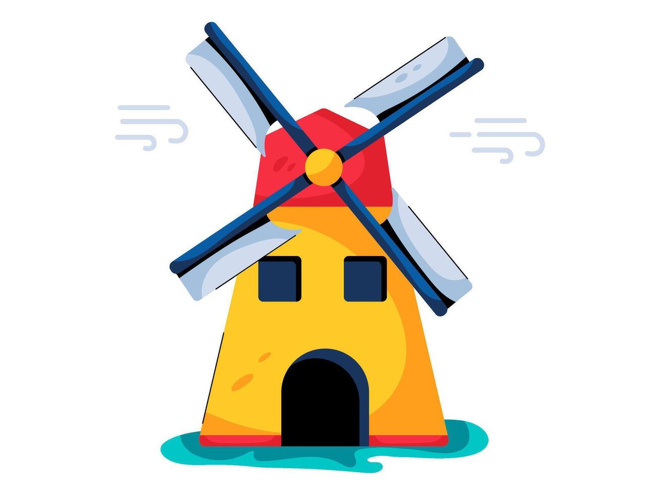 windmolen ontwerp met modern illustratie concept stijl voor insigne boerderij landbouw sticker illustratie vector