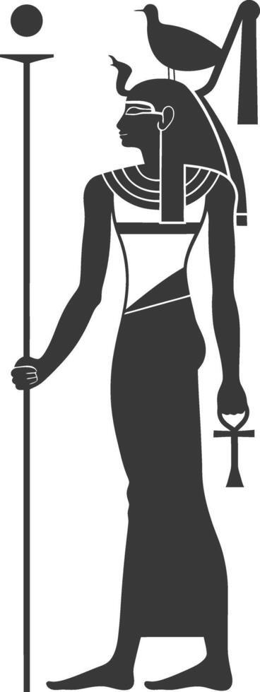 ai gegenereerd silhouet single oude Egyptische hiërogliefen symbool logo zwart kleur enkel en alleen vector