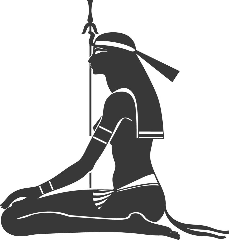 ai gegenereerd silhouet single oude Egyptische hiërogliefen symbool logo zwart kleur enkel en alleen vector