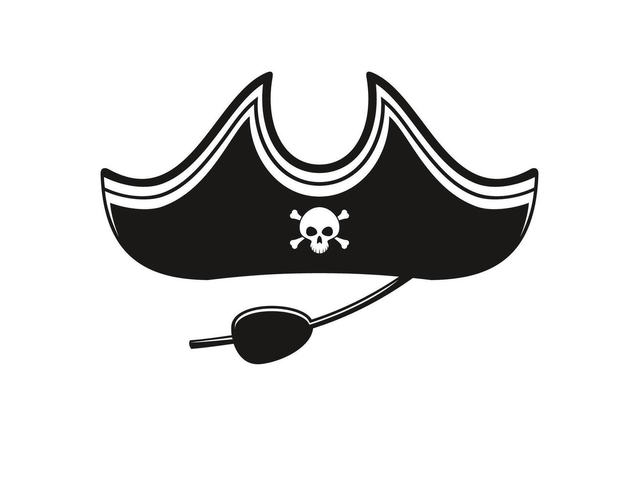 piraat matroos foto stand masker, oog lap en hoed vector