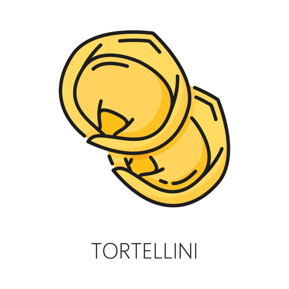 tortelloni tortellini buik bodem pasta icoon vector