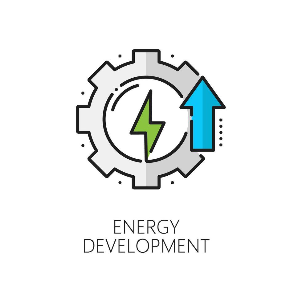schoon en groen energie ontwikkeling lijn icoon vector