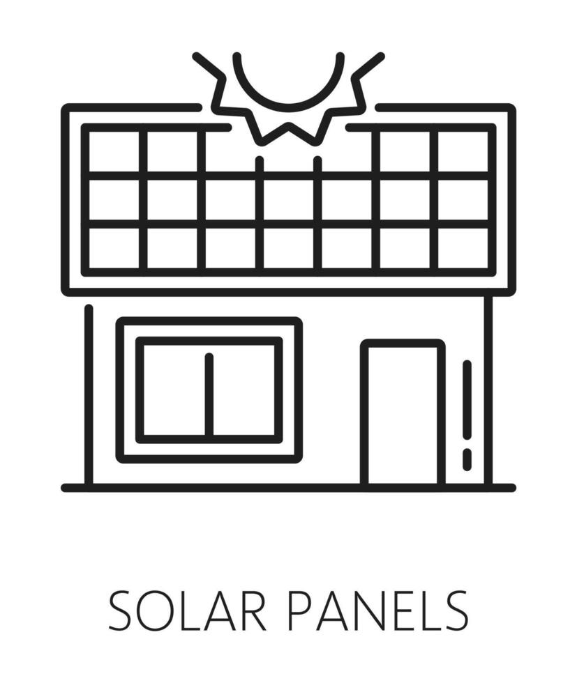 echt landgoed icoon, zonne- panelen onderhoud symbool vector