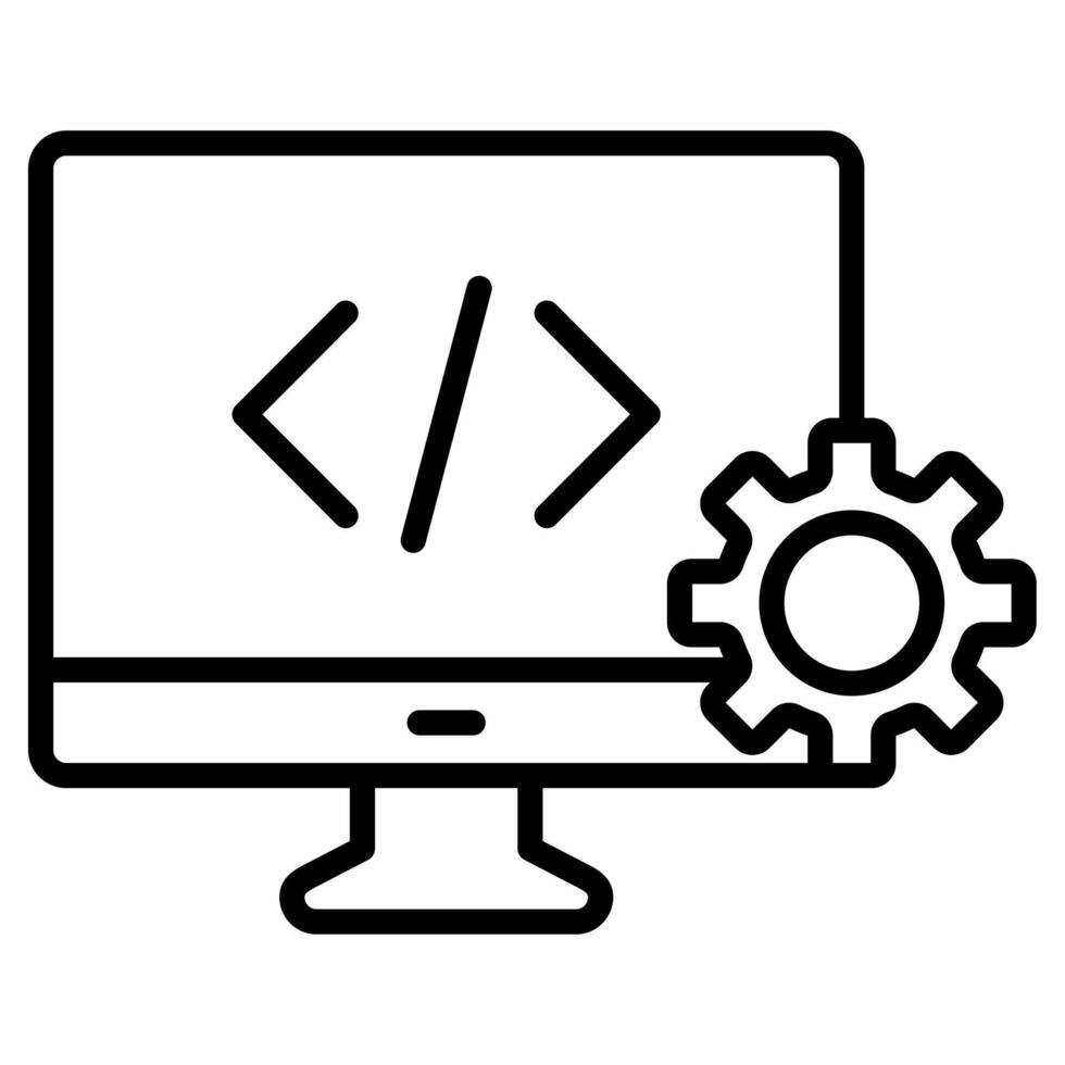 web ontwikkeling icoon lijn vector illustratie