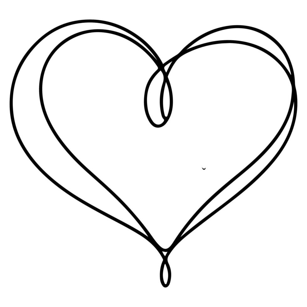 hart vorm zwart schets icoon teken symbool van liefde element naar decoratie gelukkig vakantie vector illuatratie