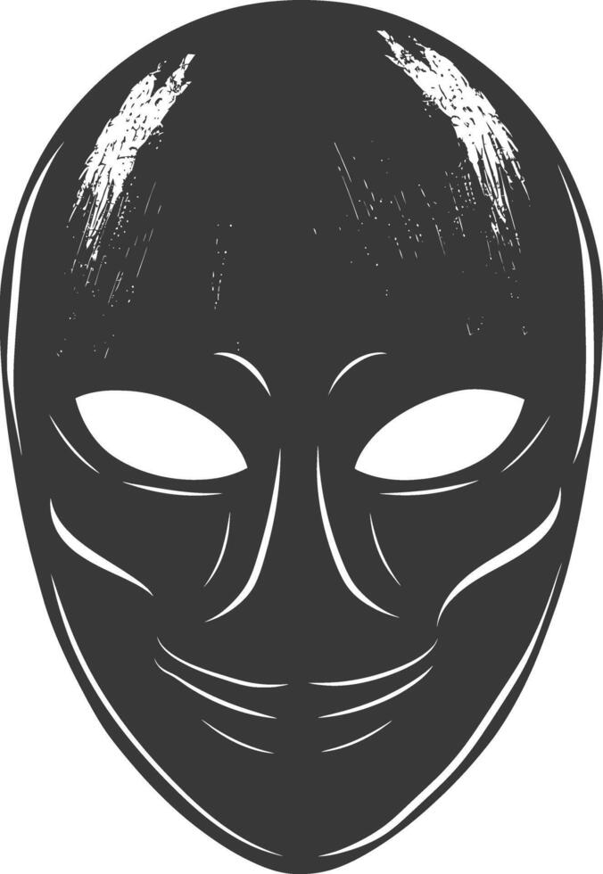 ai gegenereerd silhouet spookachtig masker voor de maskerade zwart kleur enkel en alleen vector