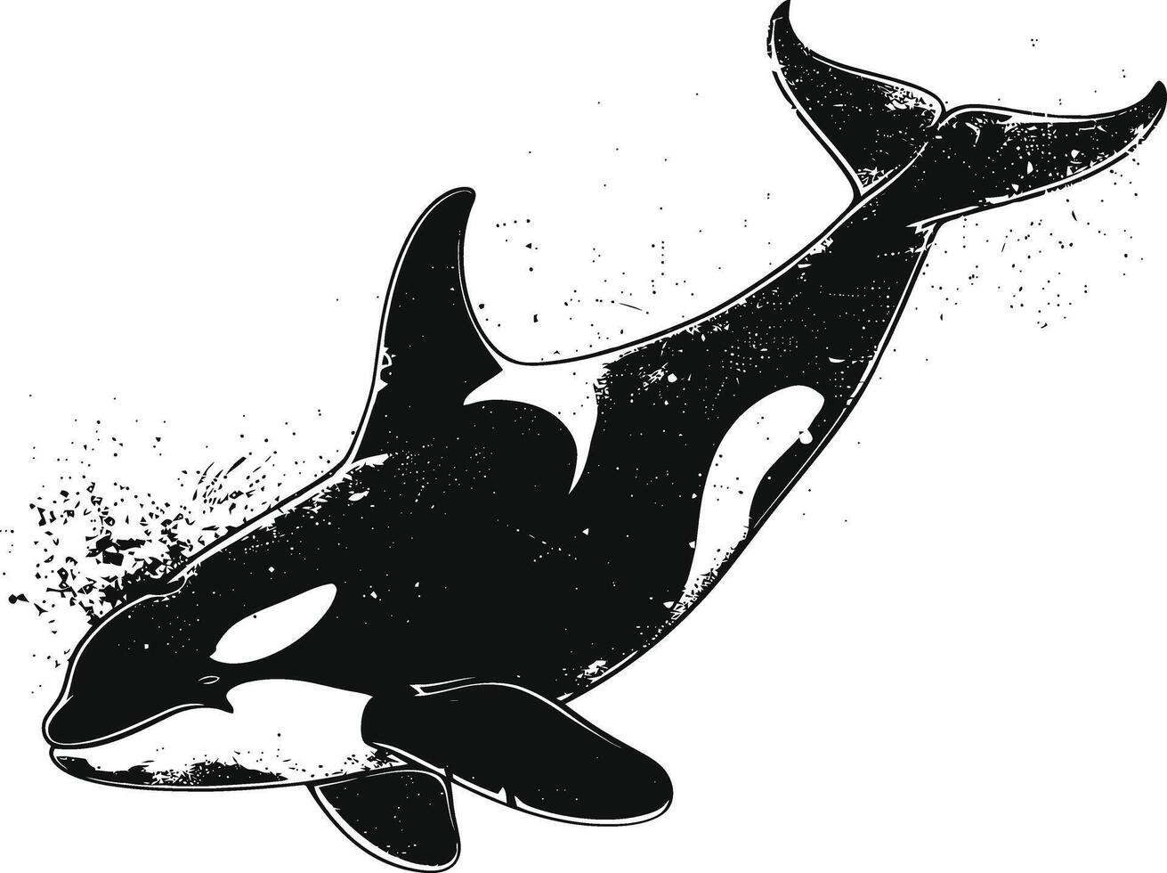 ai gegenereerd silhouet de orka of moordenaar walvis zwart kleur enkel en alleen vector