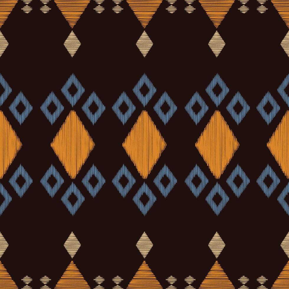 traditioneel etnisch ikat motief kleding stof patroon achtergrond meetkundig .Afrikaanse ikat borduurwerk etnisch oosters patroon bruin achtergrond behang. abstract,vector,illustratie.textuur,frame,decoratie. vector