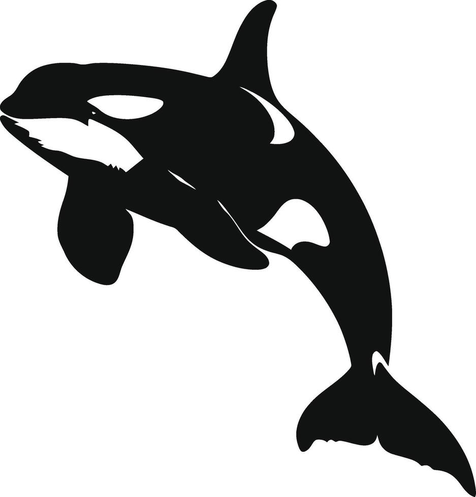 ai gegenereerd silhouet de orka of moordenaar walvis zwart kleur enkel en alleen vector