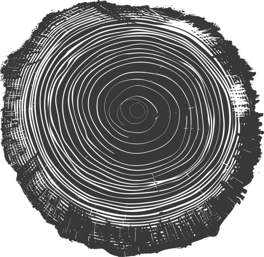 ai gegenereerd silhouet boom ringen hout zwart kleur enkel en alleen vector