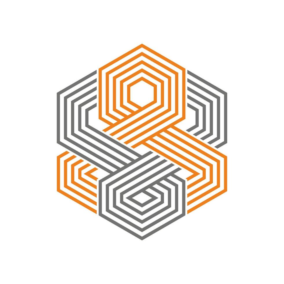 abstract zeshoek logo ontwerp vector illustratie