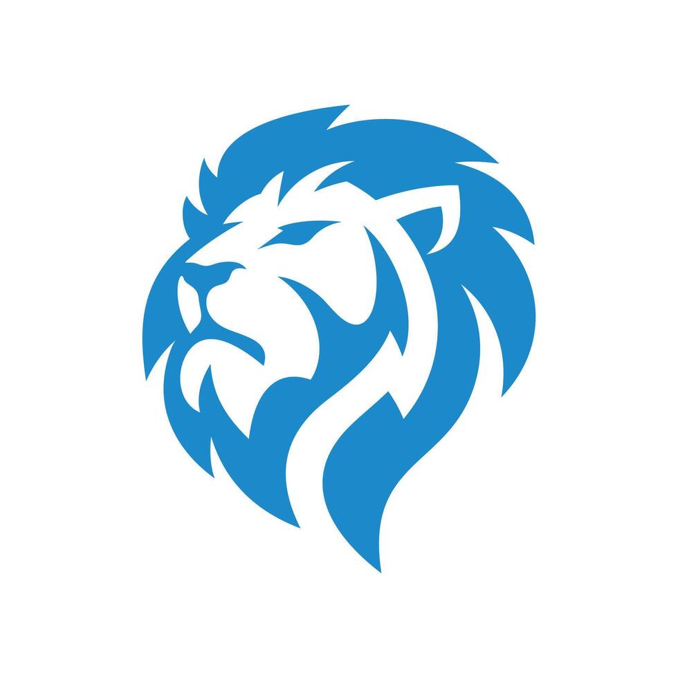 leeuw mascotte logo ontwerp. leeuw hoofd haar- manen kam vector icoon. vector illustratie.