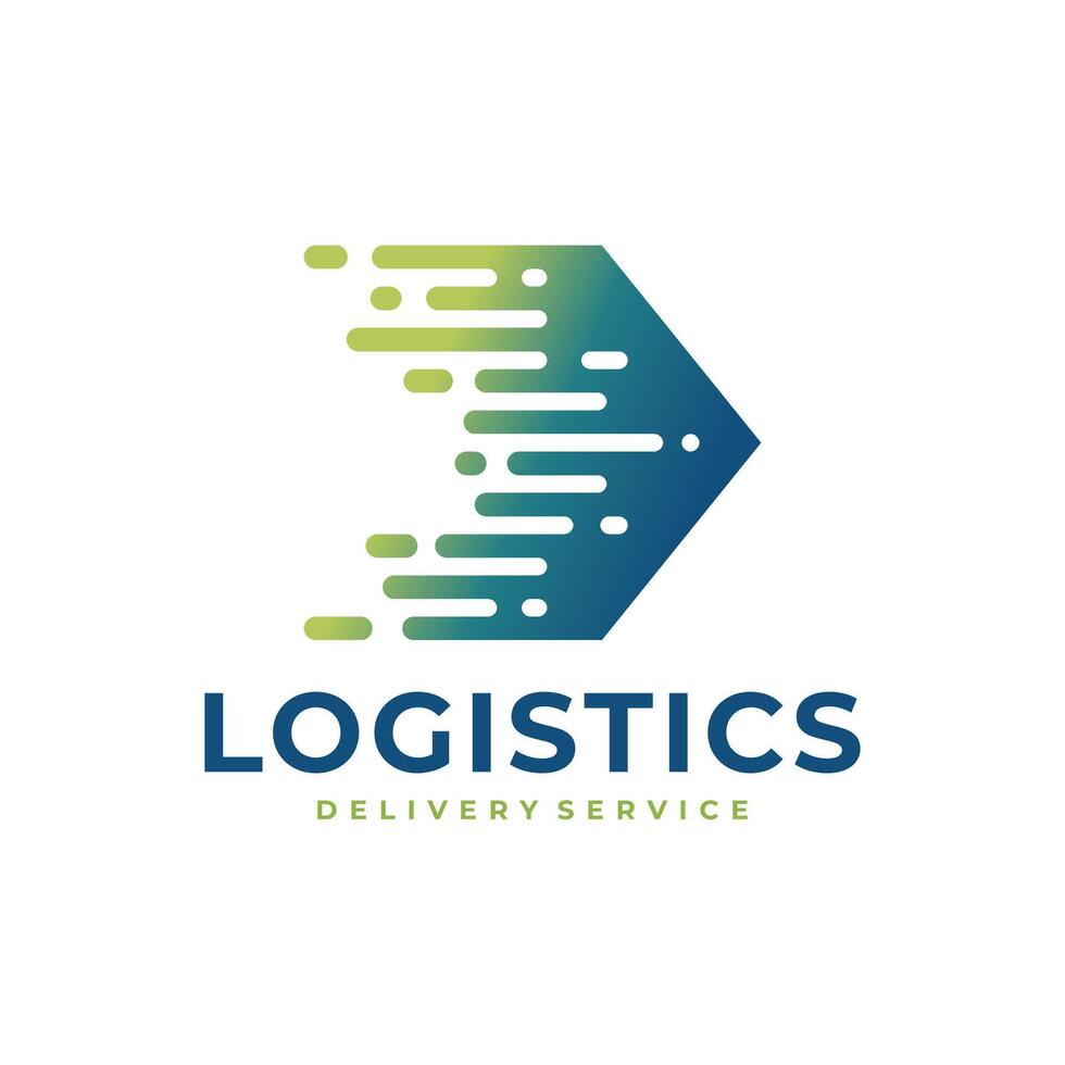 logistiek logo, pijl ontwerp logo sjabloon, vector illustratie