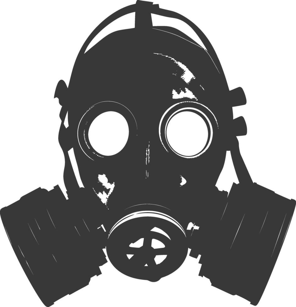 ai gegenereerd silhouet gas- masker zwart kleur enkel en alleen vector