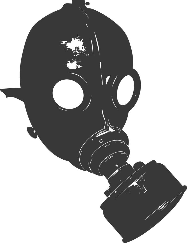 ai gegenereerd silhouet gas- masker zwart kleur enkel en alleen vector