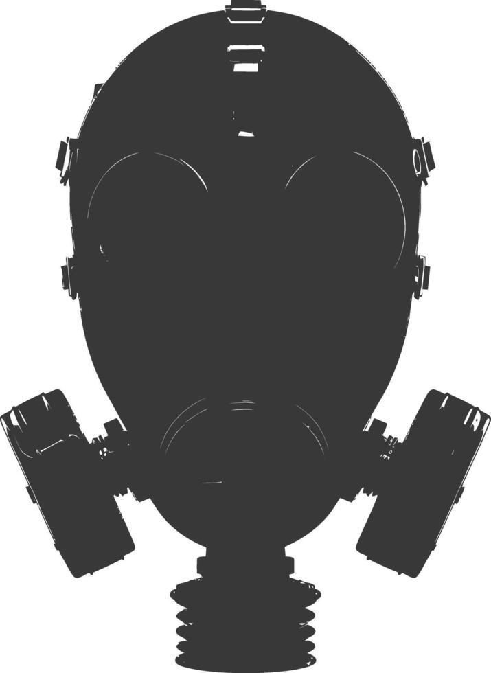 ai gegenereerd silhouet gas- masker zwart kleur enkel en alleen vector