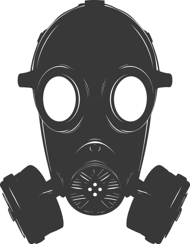 ai gegenereerd silhouet gas- masker zwart kleur enkel en alleen vector