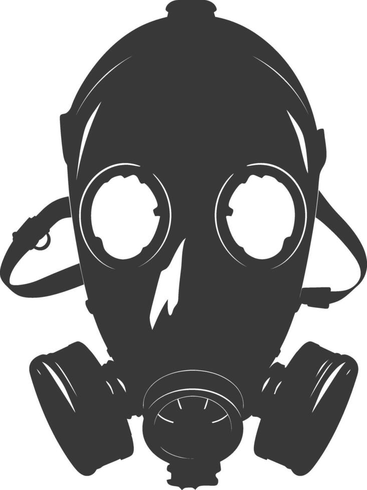 ai gegenereerd silhouet gas- masker zwart kleur enkel en alleen vector