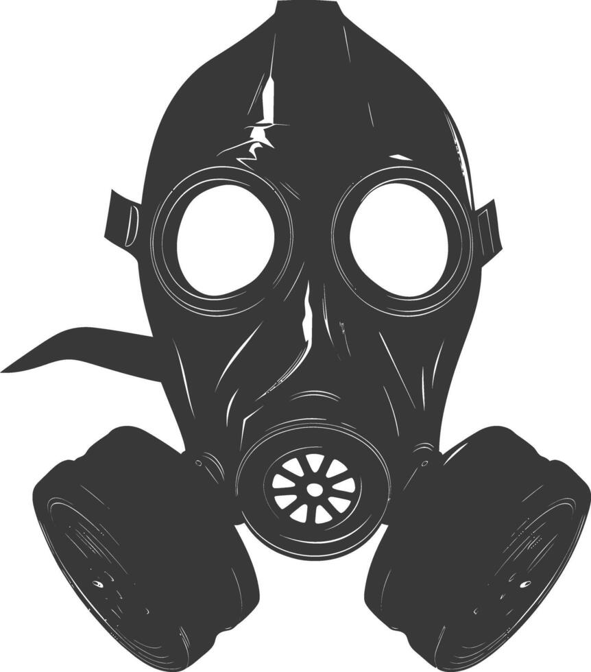 ai gegenereerd silhouet gas- masker zwart kleur enkel en alleen vector